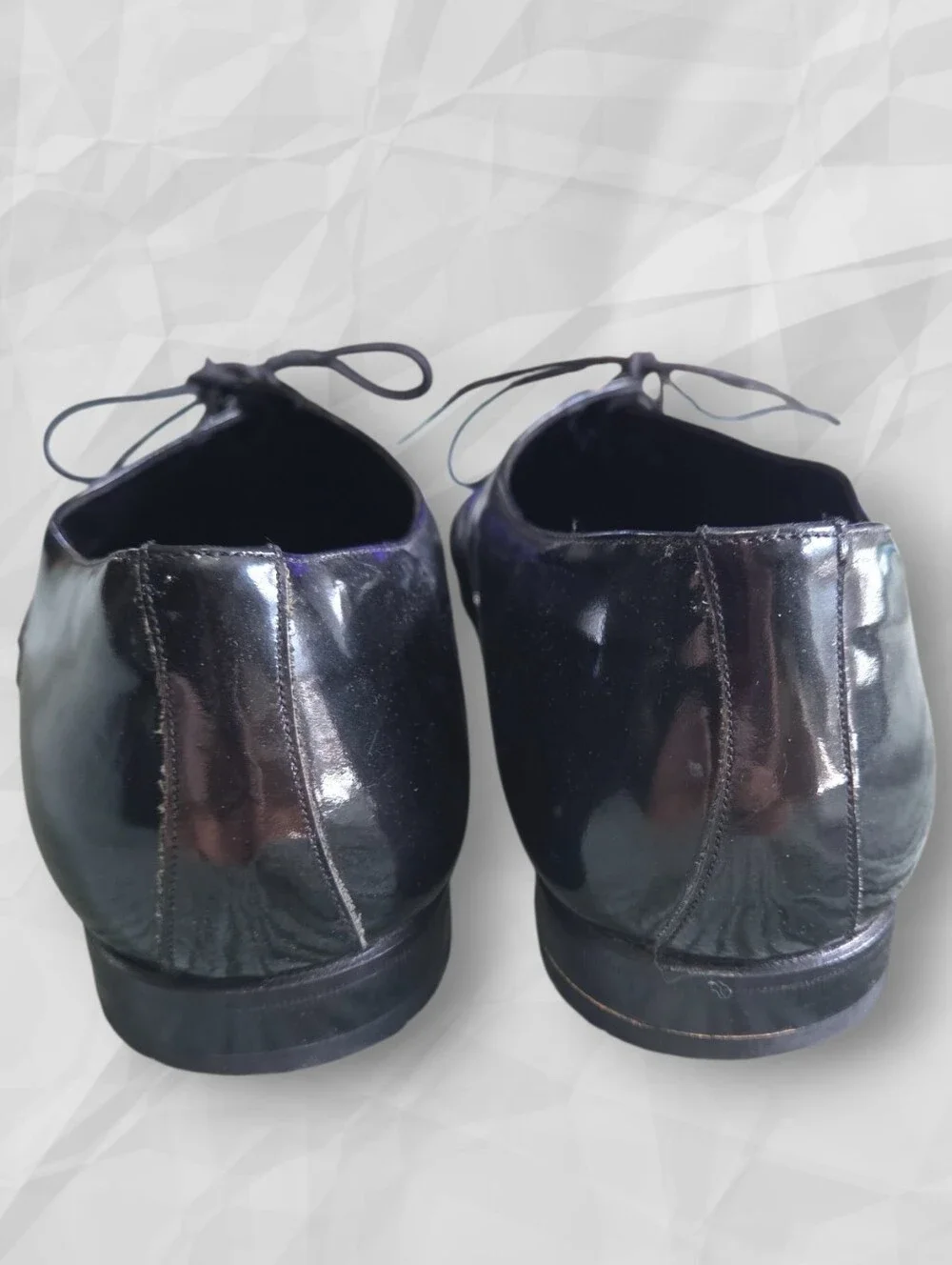 Mezlan Hampton Men's Black Patent Leather Woven Cap Toe Oxfords Size 11M